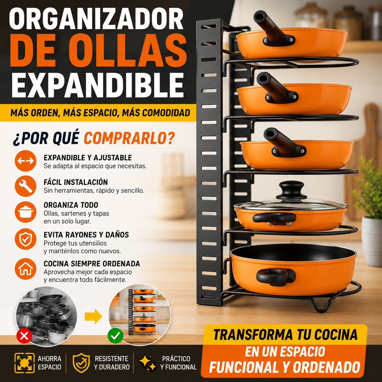 Organizador de Ollas Expandible