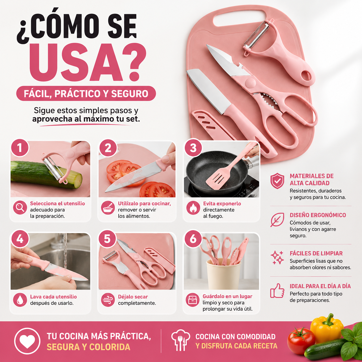 Juego de Utensilios de Cocina 4 Piezas