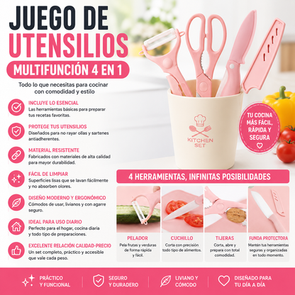 Juego de Utensilios de Cocina 4 Piezas