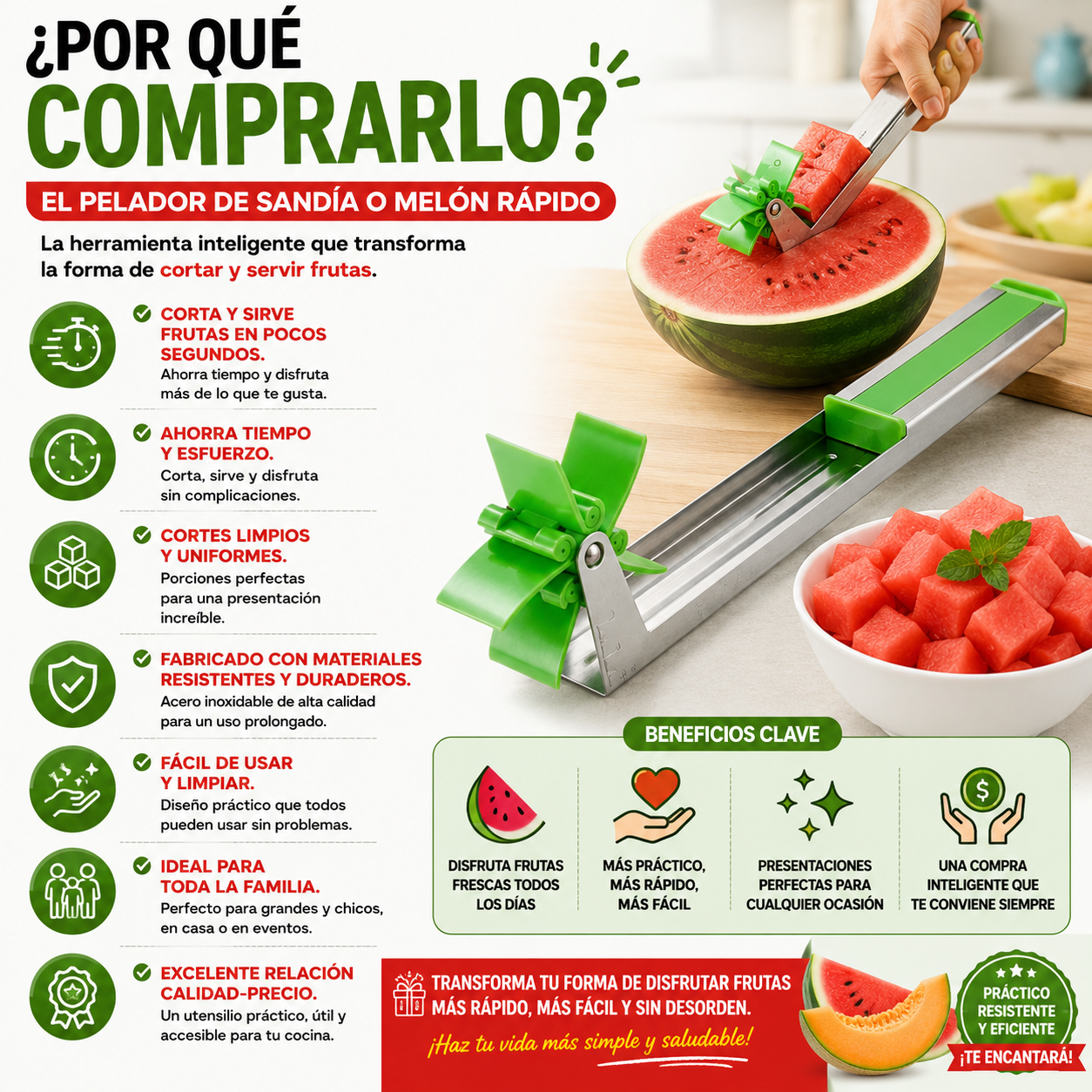 Pelador de Sandía o Melón Rápido