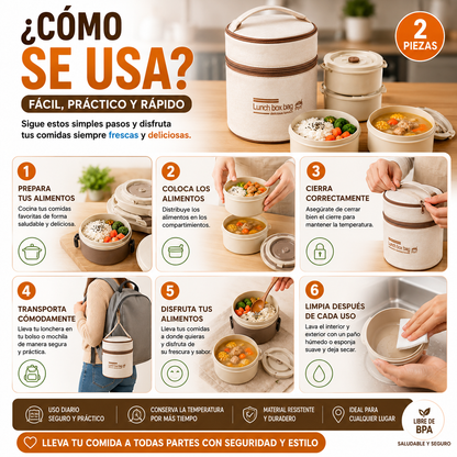 Lonchera 420 ml / 520 ml con Forro Térmico