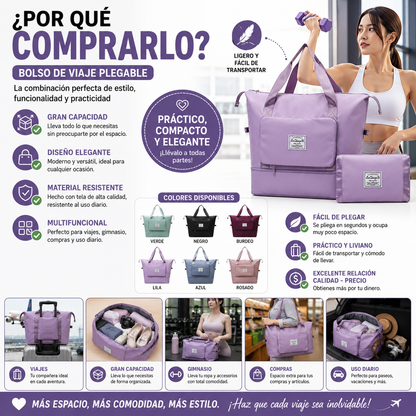 Bolso de Viaje Plegable Mujer Amplio