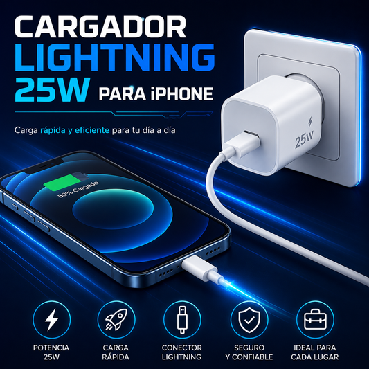 ⚡ Cargador Lightning 25W para iPhone