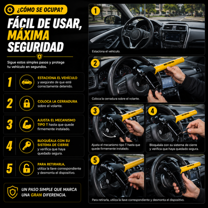 Cerradura Tipo T Universal para Volante