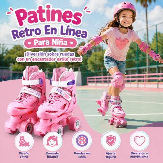 Patines Retro En Línea Para Niña