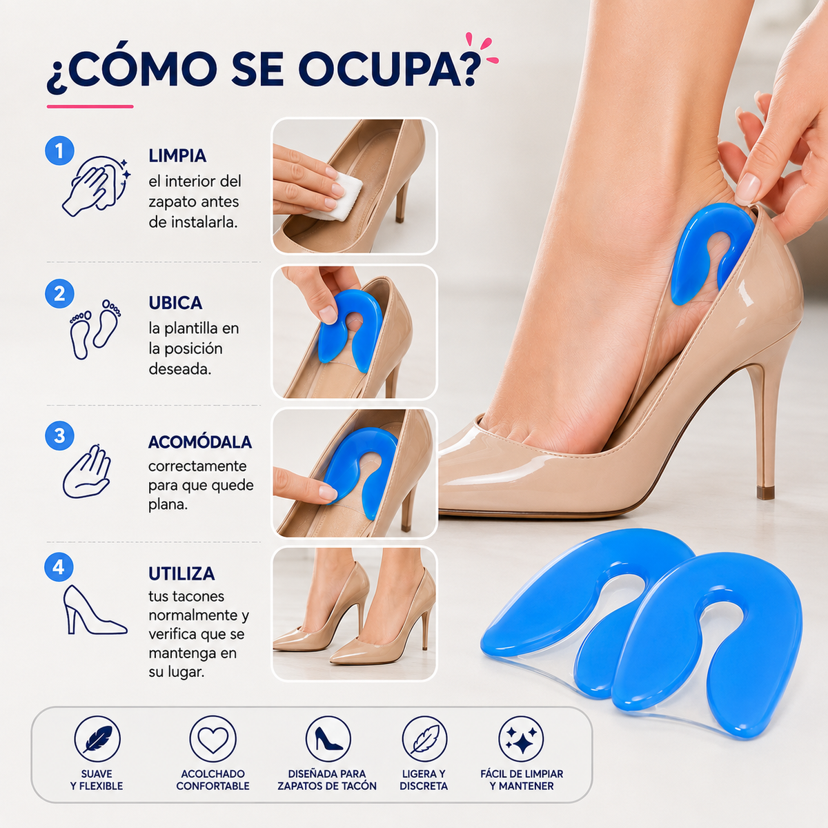 Plantilla de Silicona para Tacones Mujer