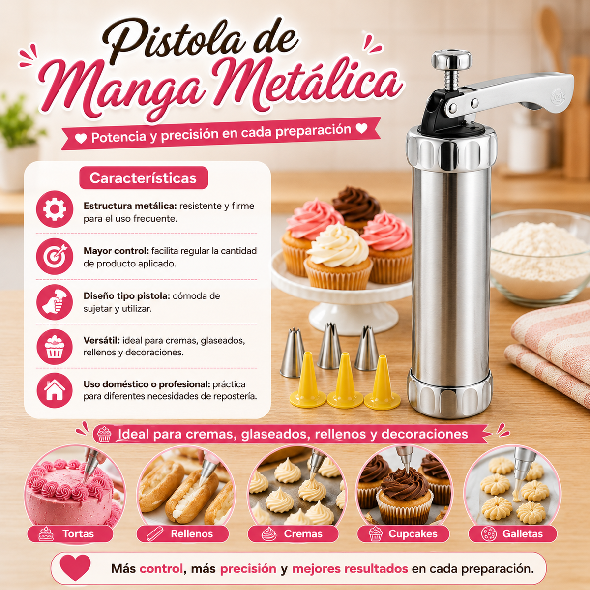 Pistola de Manga Metálica