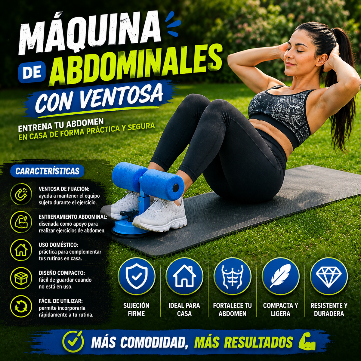 💪 Máquina de Abdominales con Ventosa