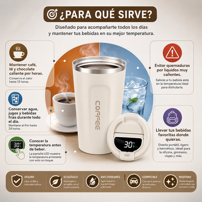 VASO TÉRMICO CON PANTALLA LED