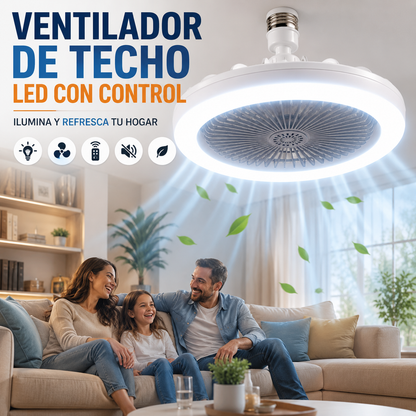 Ventilador De Techo Y Luz Led Con Contro