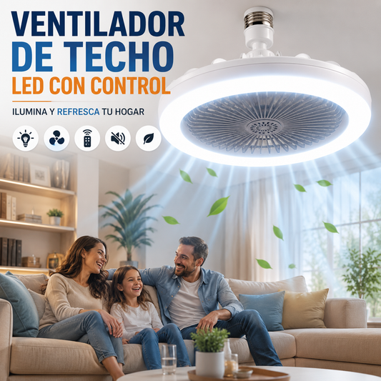 Ventilador De Techo Y Luz Led Con Contro
