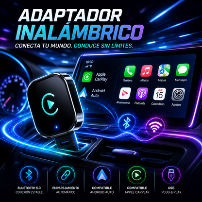 🔗 Adaptador Inalámbrico CarPlay / Android Auto USB – Plug & Play