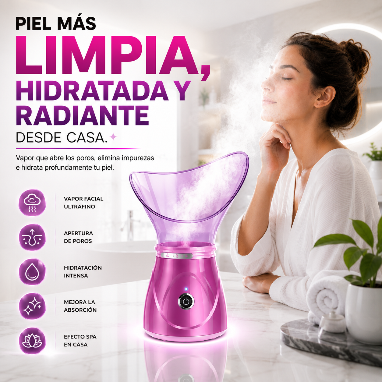 VAPORIZADOR SAUNA FACIAL SPA LIMPIADOR