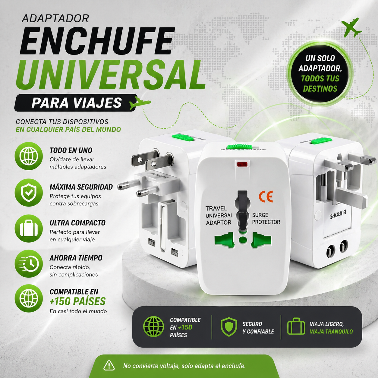 Adaptador Enchufe Universal Para Viajes