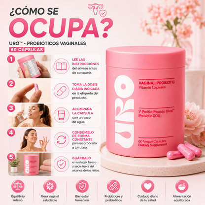 URO™ - Probióticos Vaginales 60 Capsulas 🌿