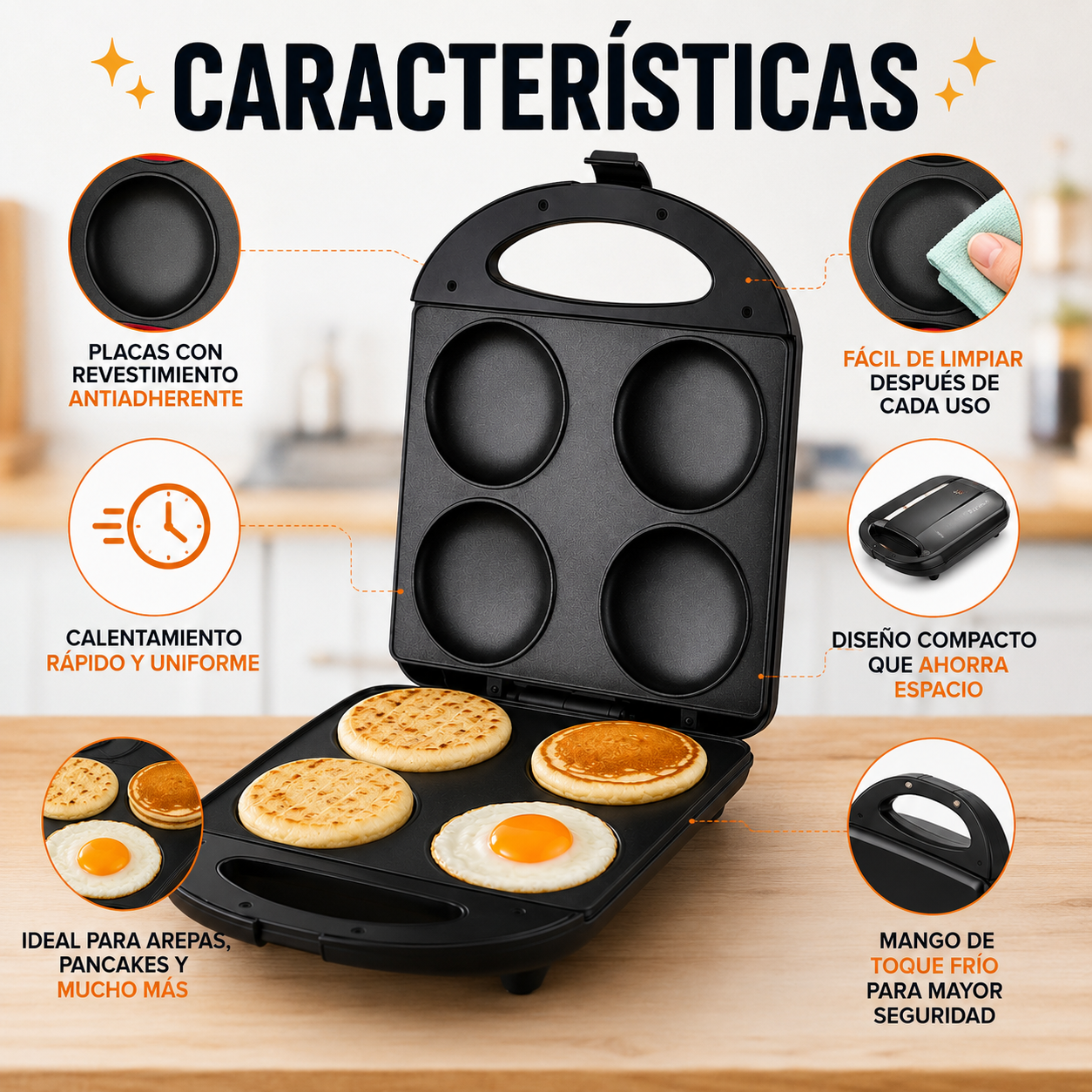 🥞 Tostador Eléctrico para Arepas y Pancakes