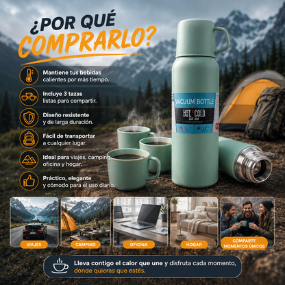 Termo Para Agua Caliente Con 3 Tazas