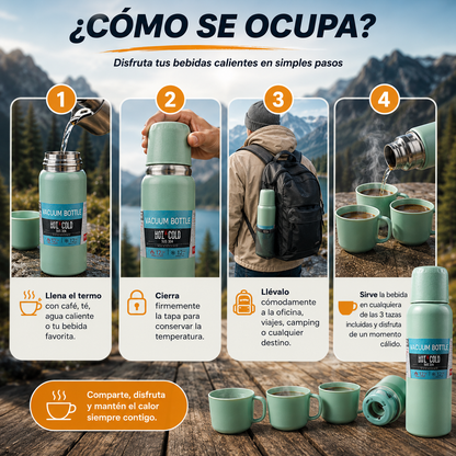 Termo Para Agua Caliente Con 3 Tazas