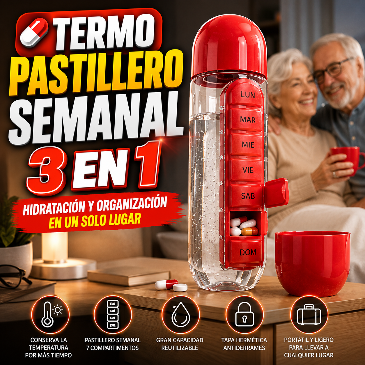 TERMO PASTILLERO SEMANAL 3 EN 1