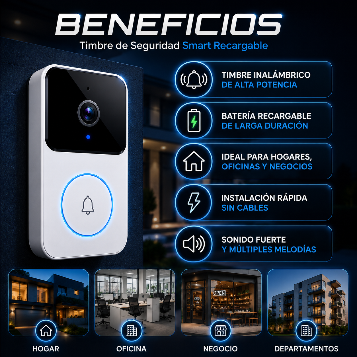 Timbre de Seguridad Smart Recargable