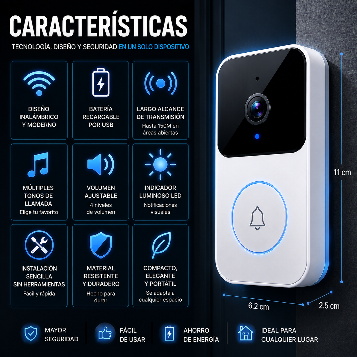 Timbre de Seguridad Smart Recargable
