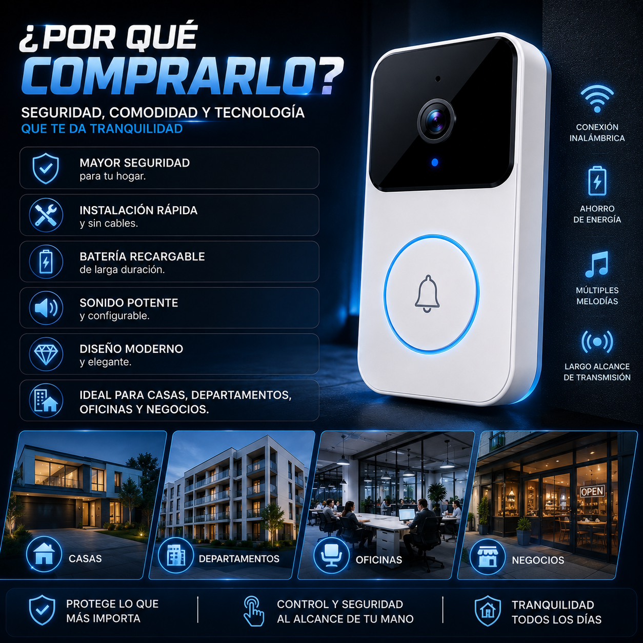 Timbre de Seguridad Smart Recargable