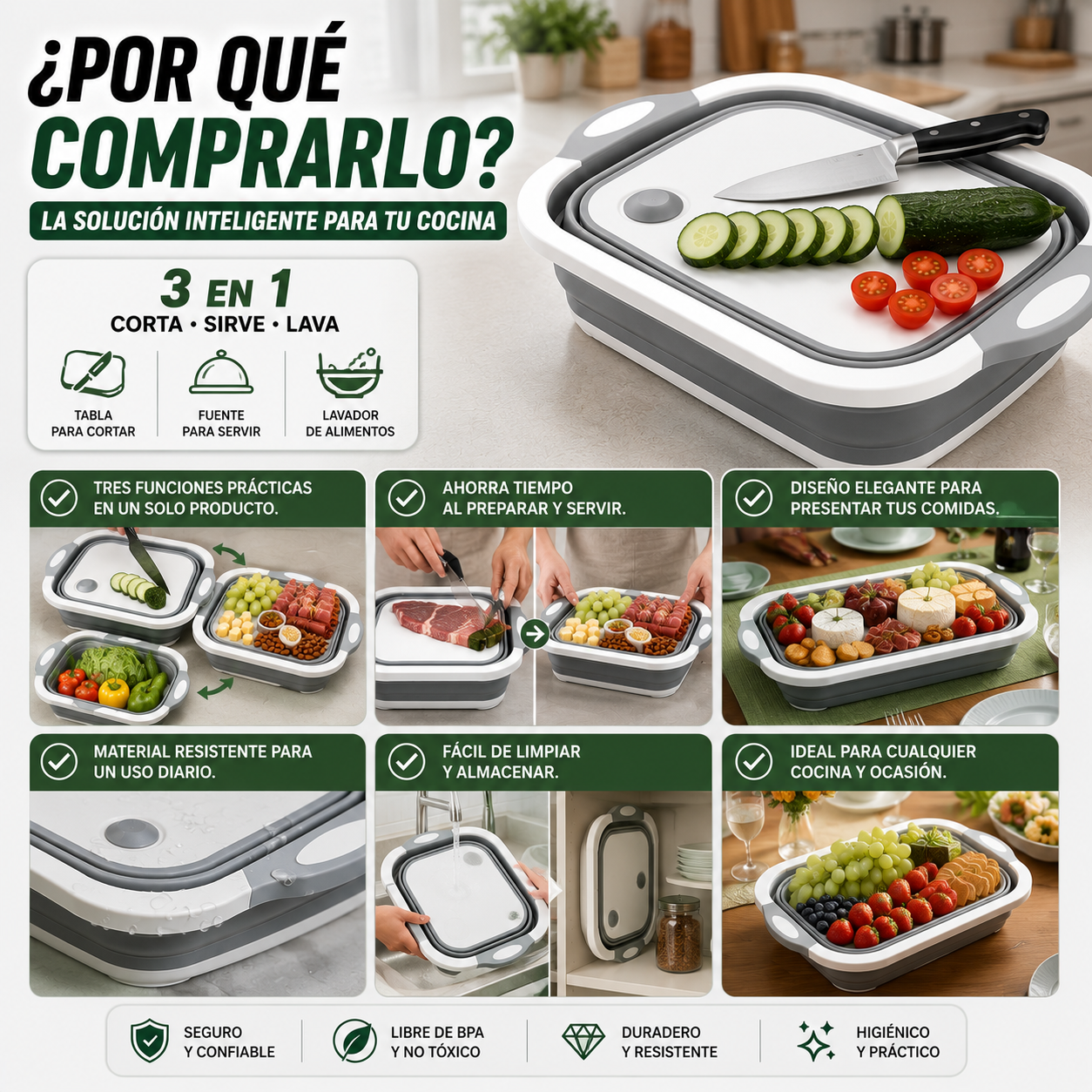 Tabla Multifuncional 3 En 1