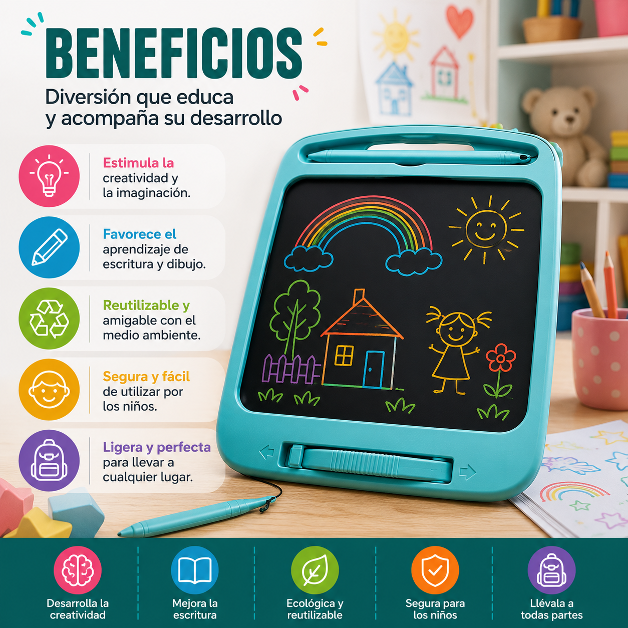 ✍️ Tableta de Escritura LCD para Niños