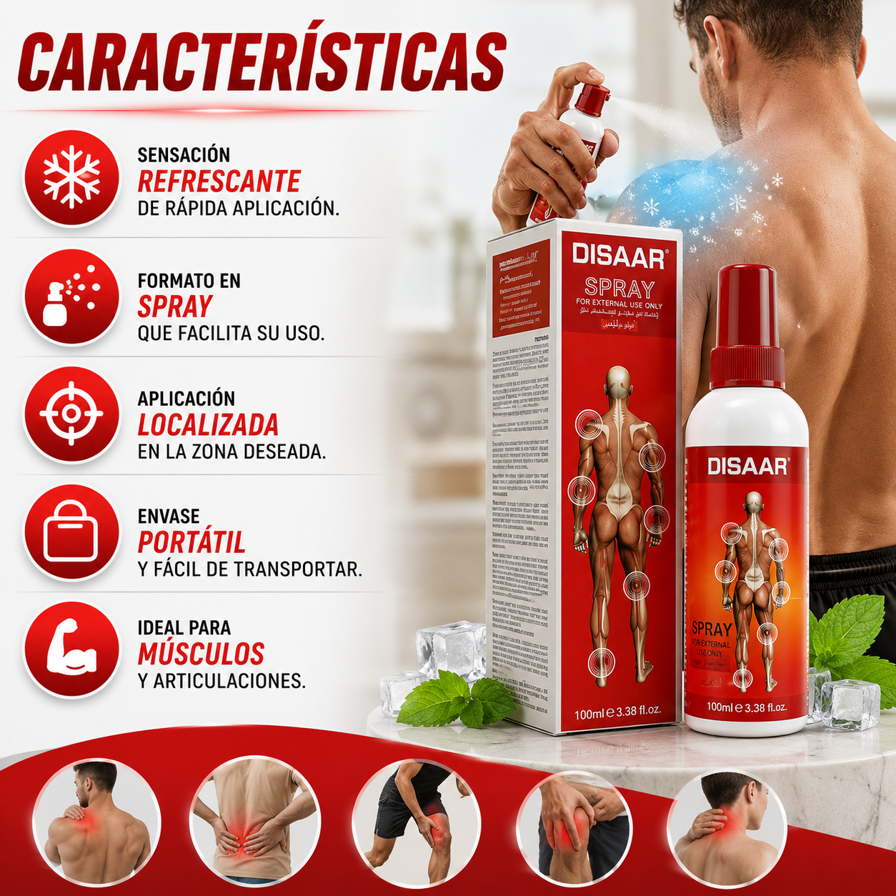 Spray Analgésico para Dolores Musculares – Alivio Rápido y Refrescante