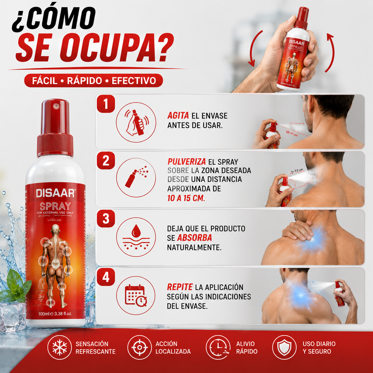 Spray Analgésico para Dolores Musculares – Alivio Rápido y Refrescante