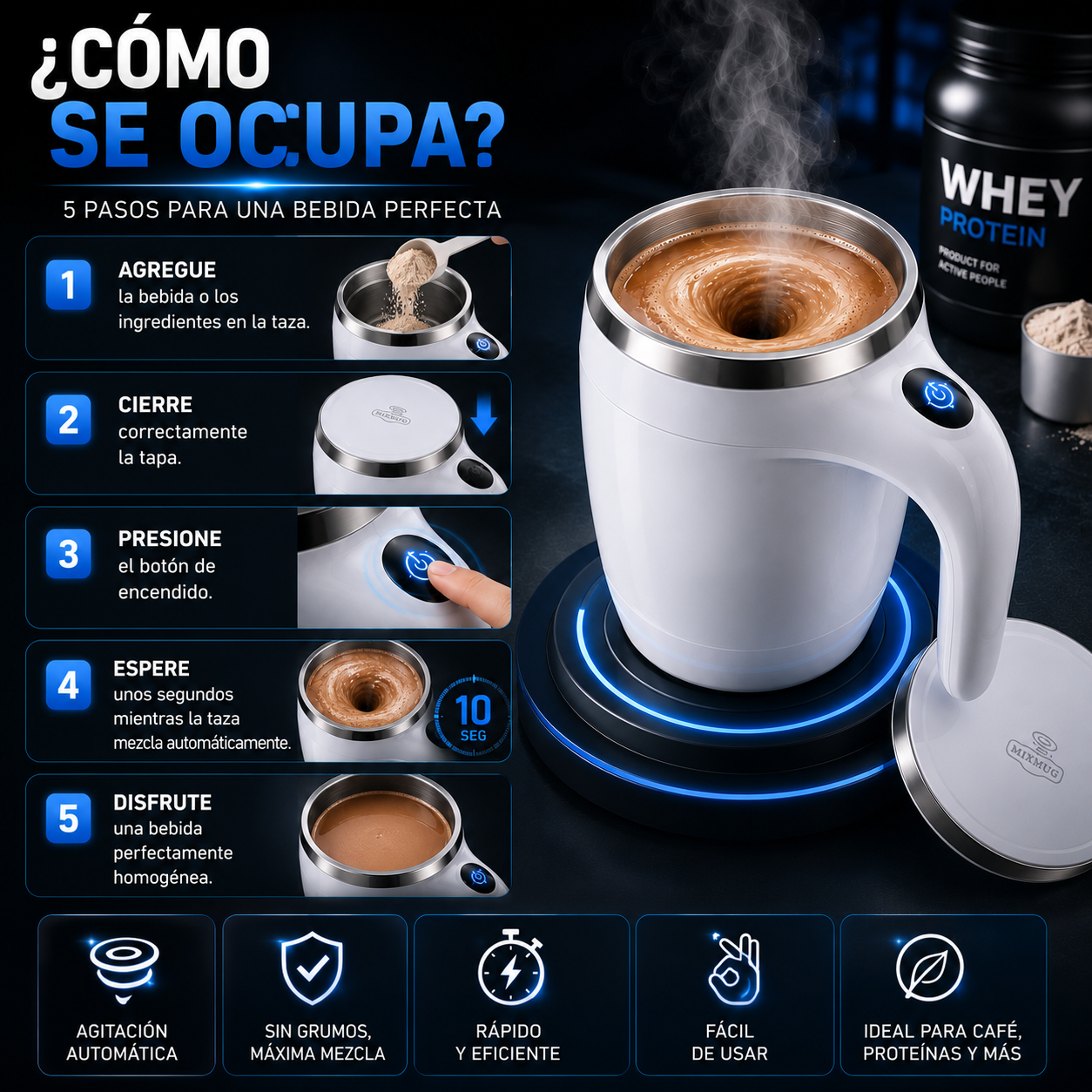 ☕ Taza de Agitación Eléctrica Automática