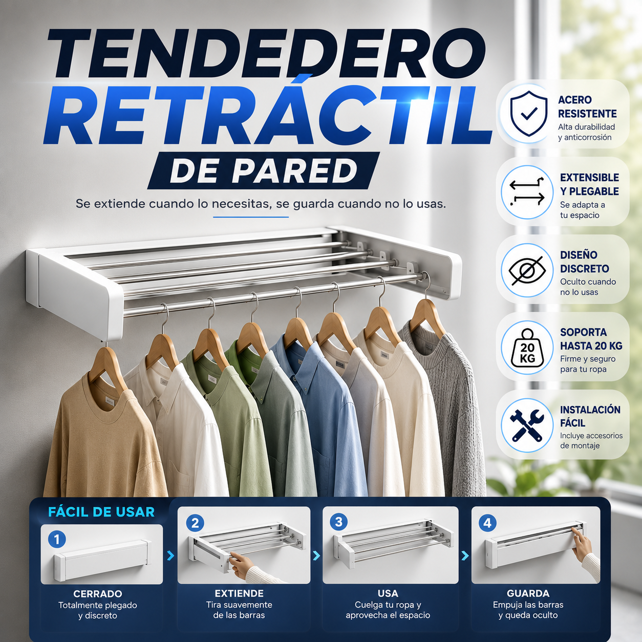 TENDEDERO DISCRETO PARED