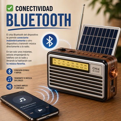 RADIO PORTATIL RETRO AM/FM BLUETOOTH