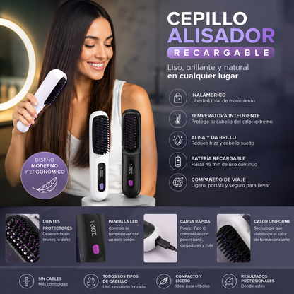 Cepillo Alisador Recargable