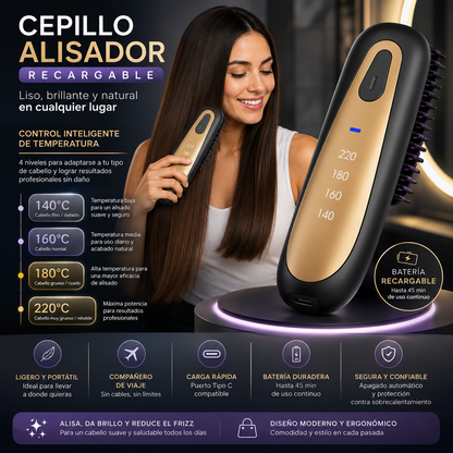 Cepillo Alisador Recargable