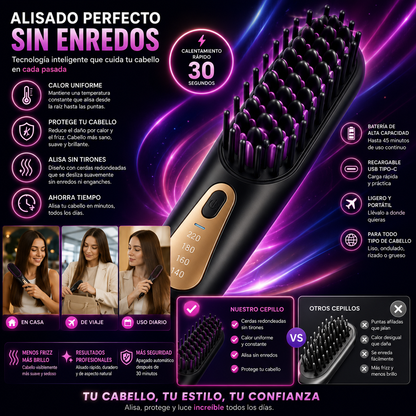 Cepillo Alisador Recargable