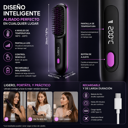 Cepillo Alisador Recargable