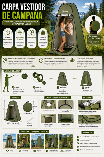 Carpa Tienda De Campaña Vestidor Camping