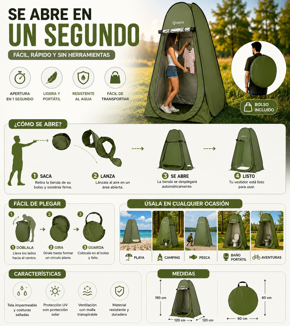 Carpa Tienda De Campaña Vestidor Camping