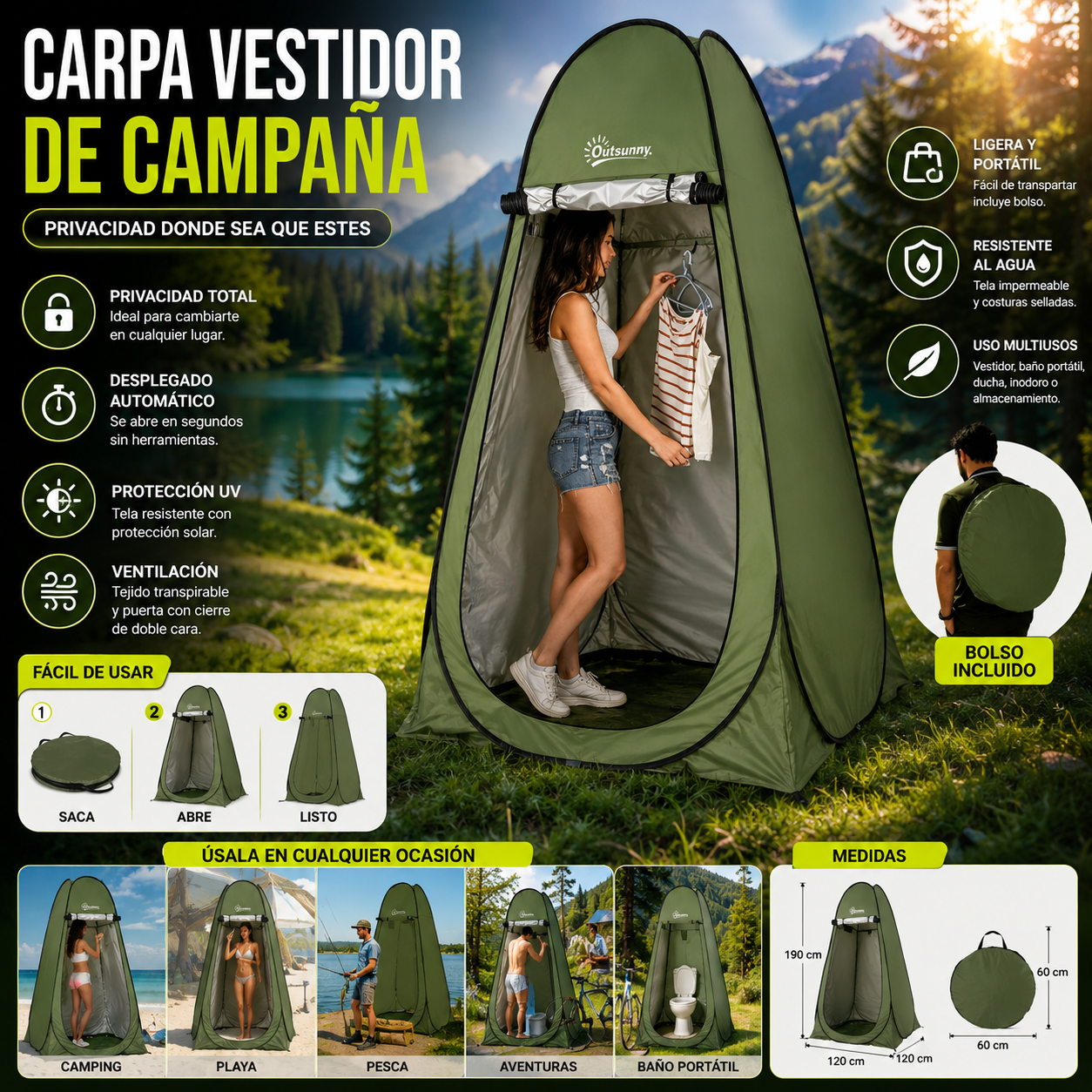 Carpa Tienda De Campaña Vestidor Camping