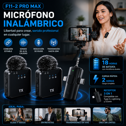 Micrófono Inalámbrico F11-2 Pro Max