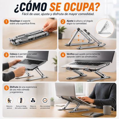 Soporte Plegable Premium para Portátil y Tablet