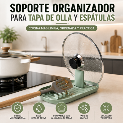 Soporte Organizador para Tapa de Olla y Espátulas