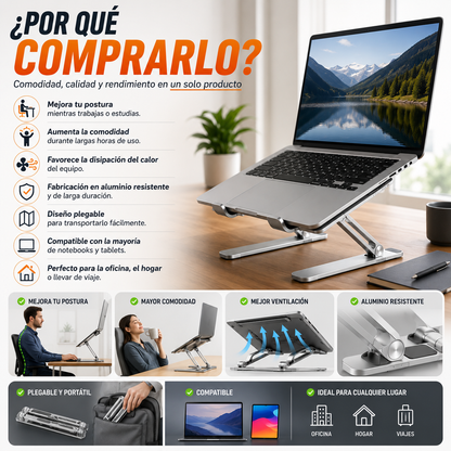 Soporte Plegable Premium para Portátil y Tablet