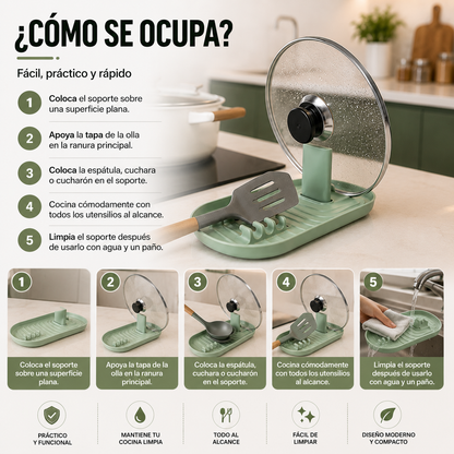 Soporte Organizador para Tapa de Olla y Espátulas