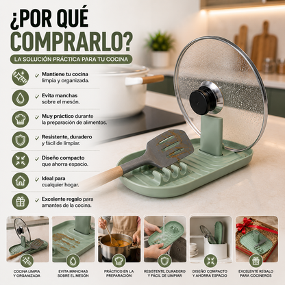 Soporte Organizador para Tapa de Olla y Espátulas