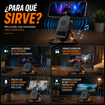 SOPORTE PARLANTE POR INDUCCIÓN PARA TELEFONO CELULAR