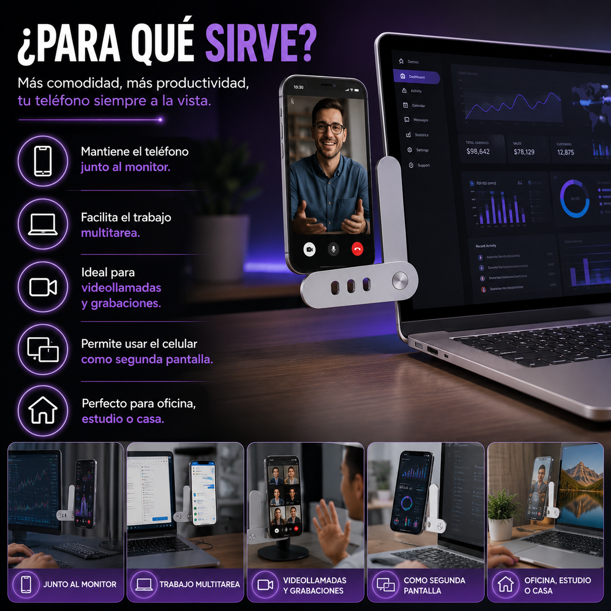 Soporte Magnético para Teléfono Portáti