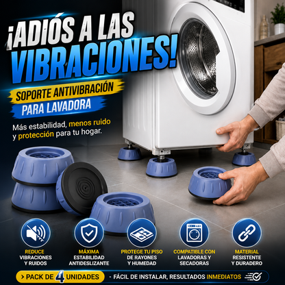 Soporte Antivibración para Lavadora · Pack 4 Unidades