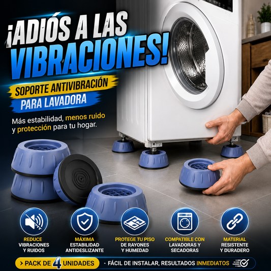 Soporte Antivibración para Lavadora · Pack 4 Unidades